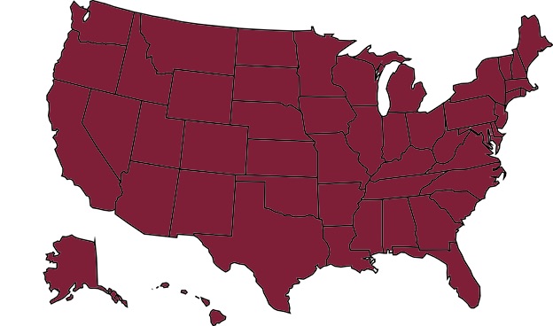 Map of the United States showing nationwide Ticket to Work coverage.
